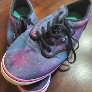 Womens Van's sneakers lace up star print purple and blue size 11